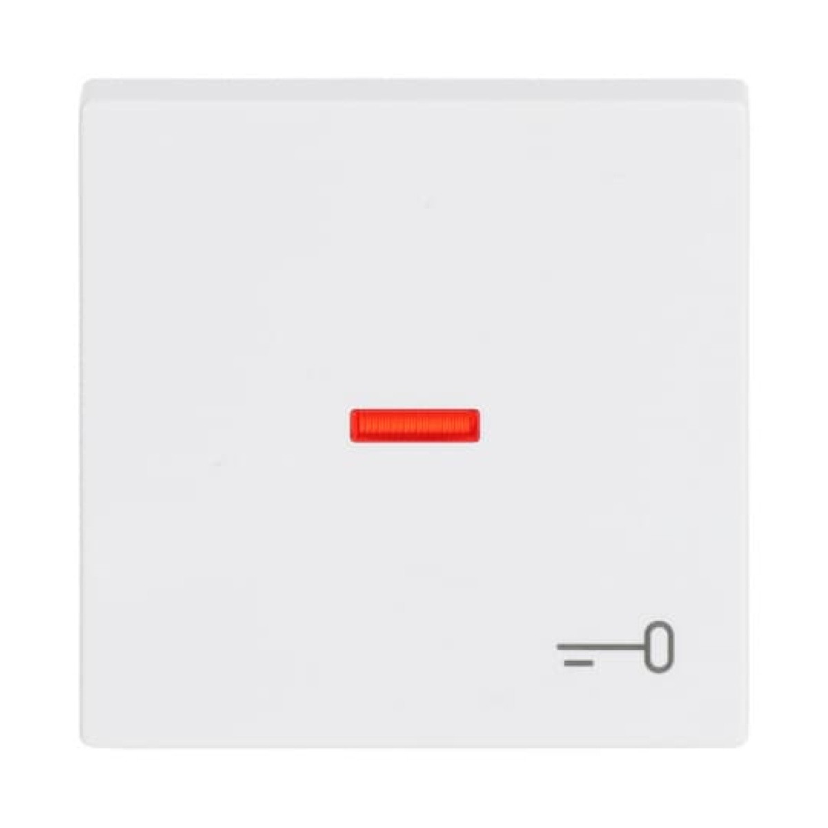 Rocker with legend Symbol "key" with Small Transparent Calotte for Switchpush button, Single rocker studio white - Platform 63