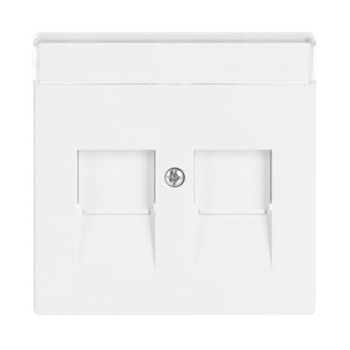 Cover plate with labelling field Modular Jack 2 gang studio white - Platform 63