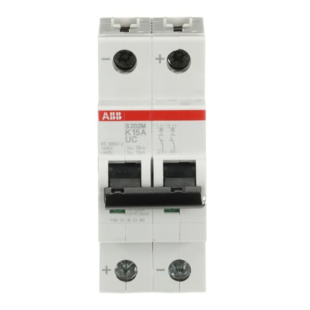 Miniature Circuit Breaker - S200MUC - 2P - 15 A - K - AC 10 kA
