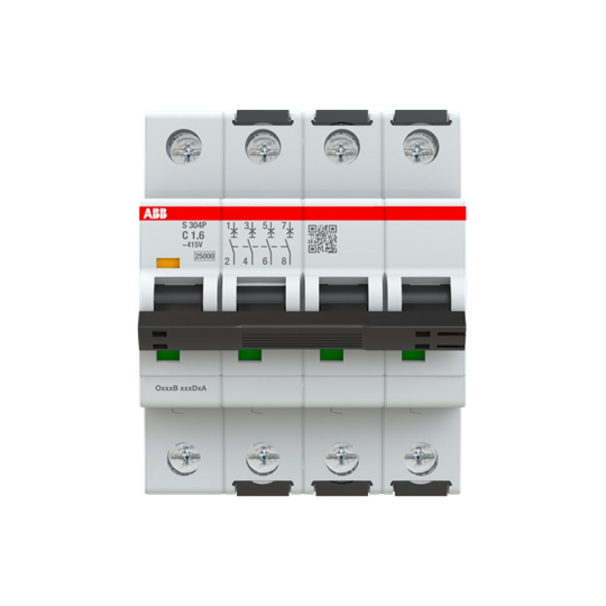 Miniature Circuit Breaker - S300P - 4P - 1.6 A - C - 415 V AC 100 kA