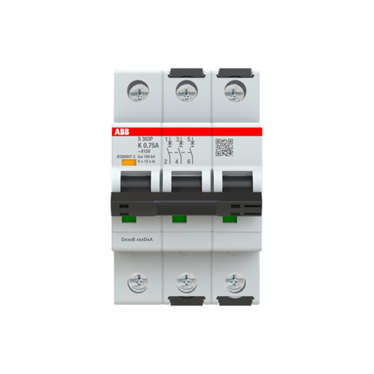 Miniature Circuit Breaker - S300P - 3P - 0.75 A - K - 415 V AC 100 kA