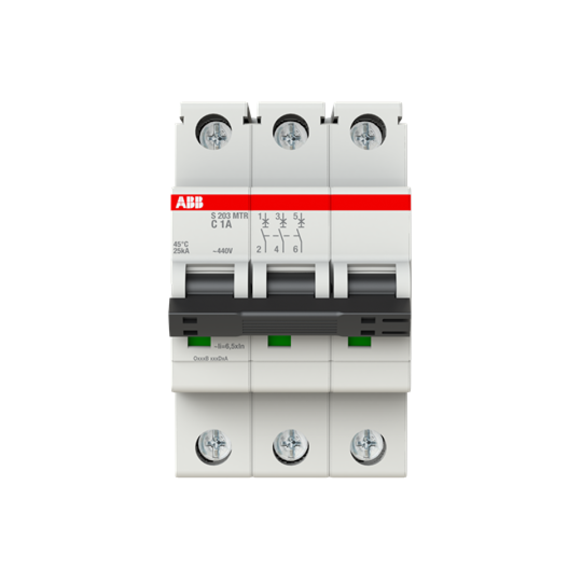Miniature Circuit Breaker - S200MTR - 3P - 1 A - C - 10 kA