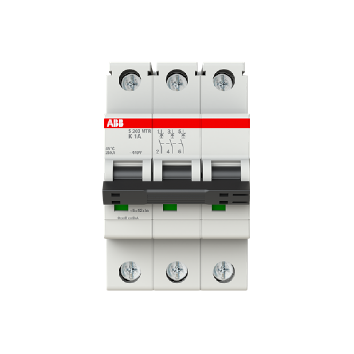 Miniature Circuit Breaker - S200MTR - 3P - 1 A - K - 10 kA