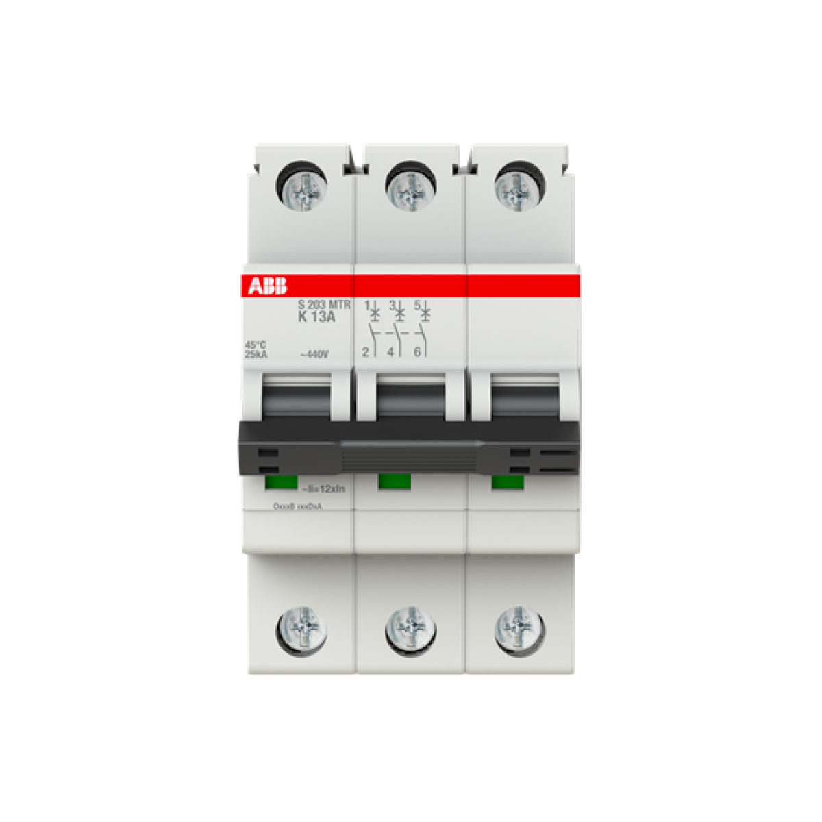 Miniature Circuit Breaker - S200MTR - 3P - 13 A - K - 10 kA