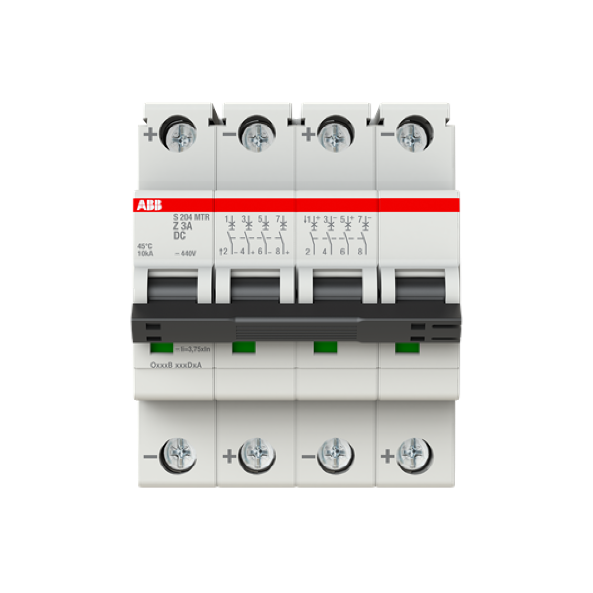 Miniature Circuit Breaker - S200MTR - 4P - 3 A - Z - 10 kA