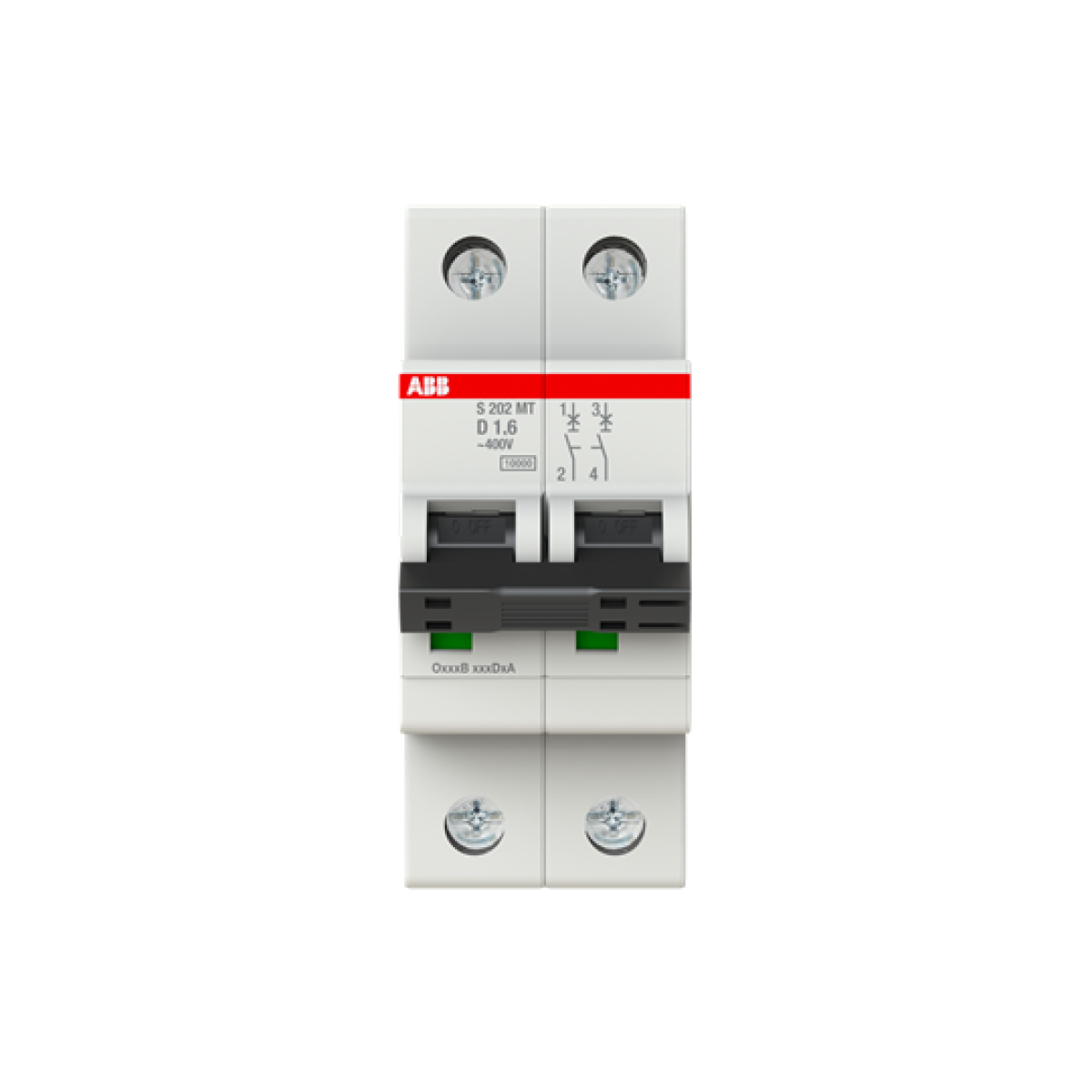 Miniature Circuit Breaker - S200MT - 2P - 1.6 A - D - 10 kA