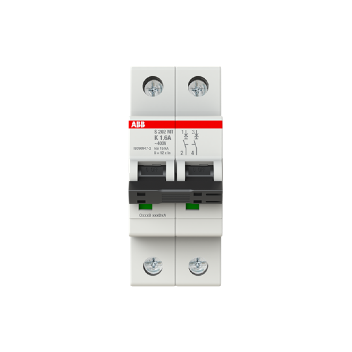 Miniature Circuit Breaker - S200MT - 2P - 1.6 A - K - 10 kA