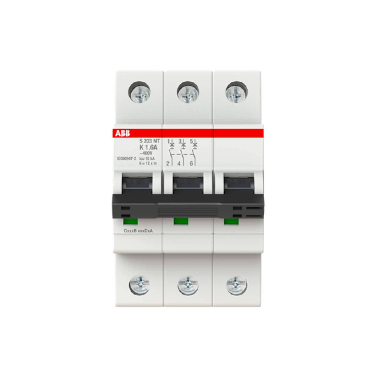Miniature Circuit Breaker - S200MT - 3P - 1.6 A - K - 10 kA