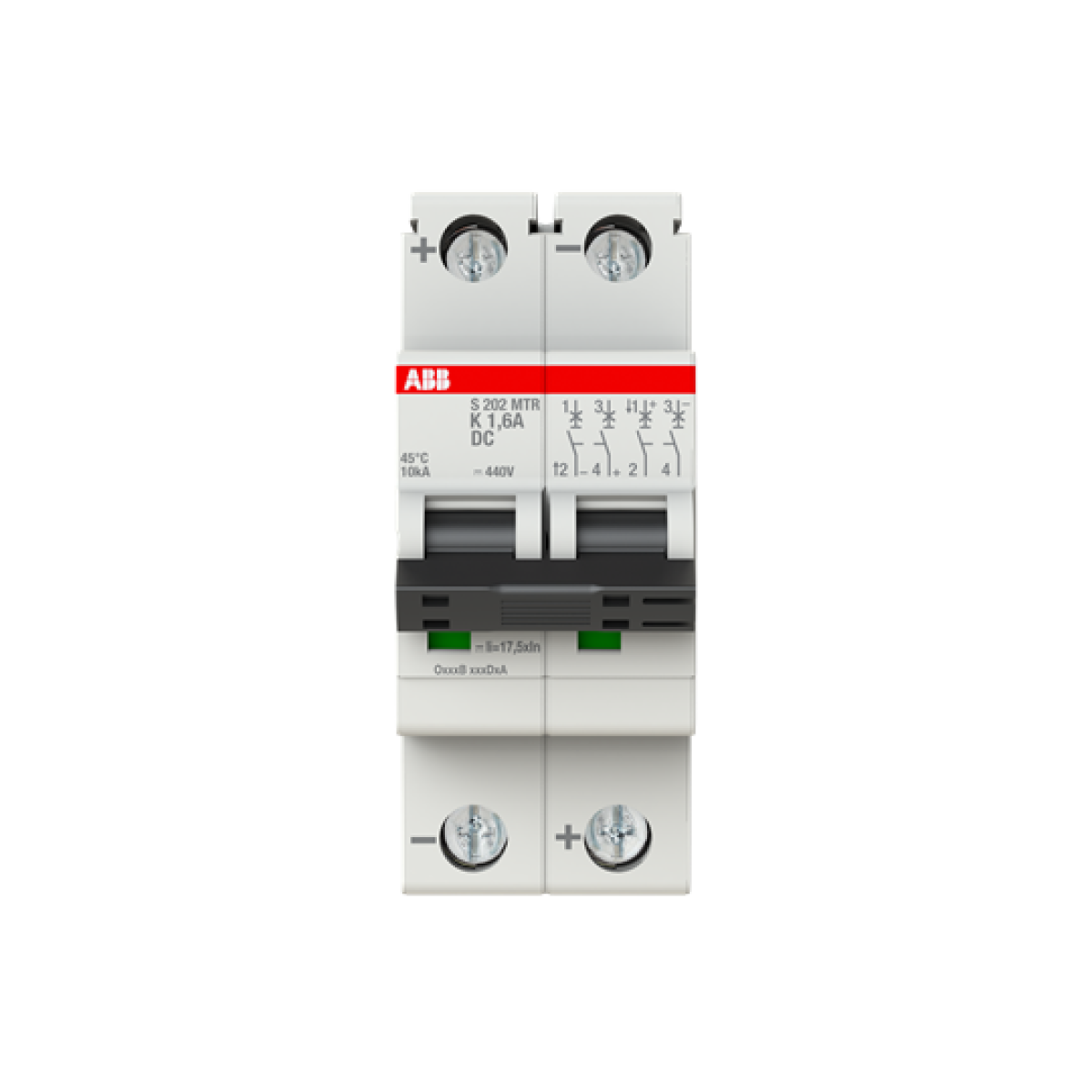 Miniature Circuit Breaker - S200MTR - 2P - 1.6 A - K - 10 kA