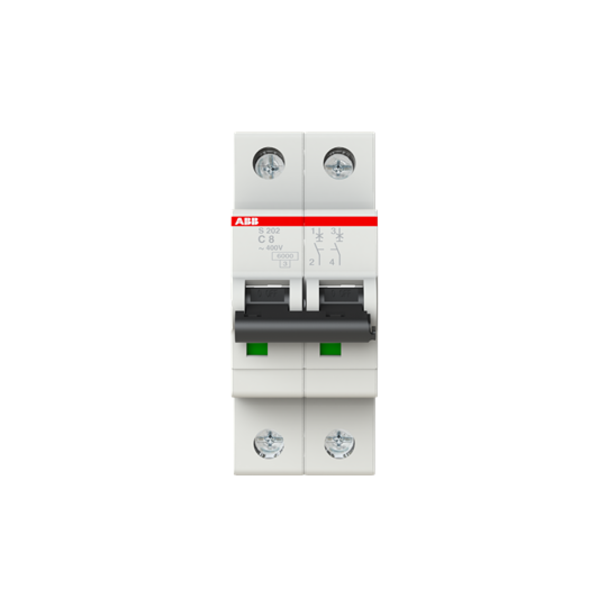 Miniature Circuit Breaker - S200 - 2P - 8 A - C - AC 6 kA