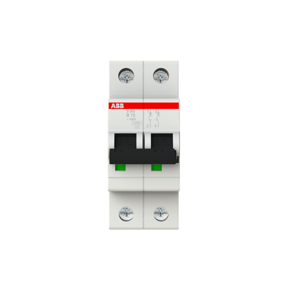 Miniature Circuit Breaker - S200 - 2P - 10 A - B - AC 6 kA