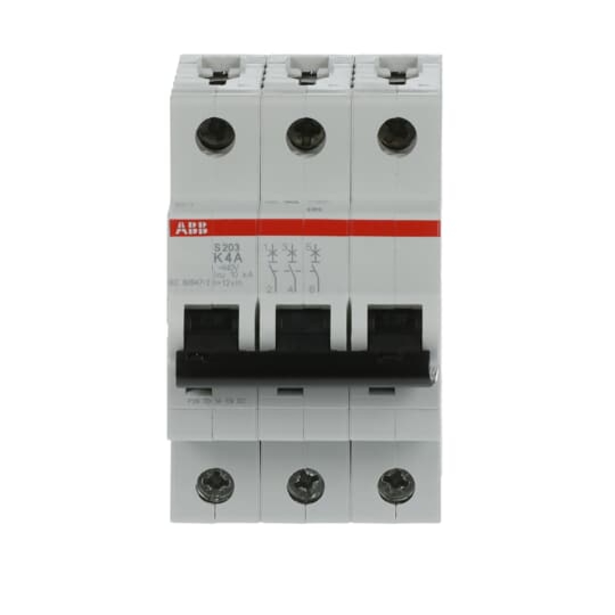 Miniature Circuit Breaker - S200 - 3P - 4 A - K - AC 6 kA