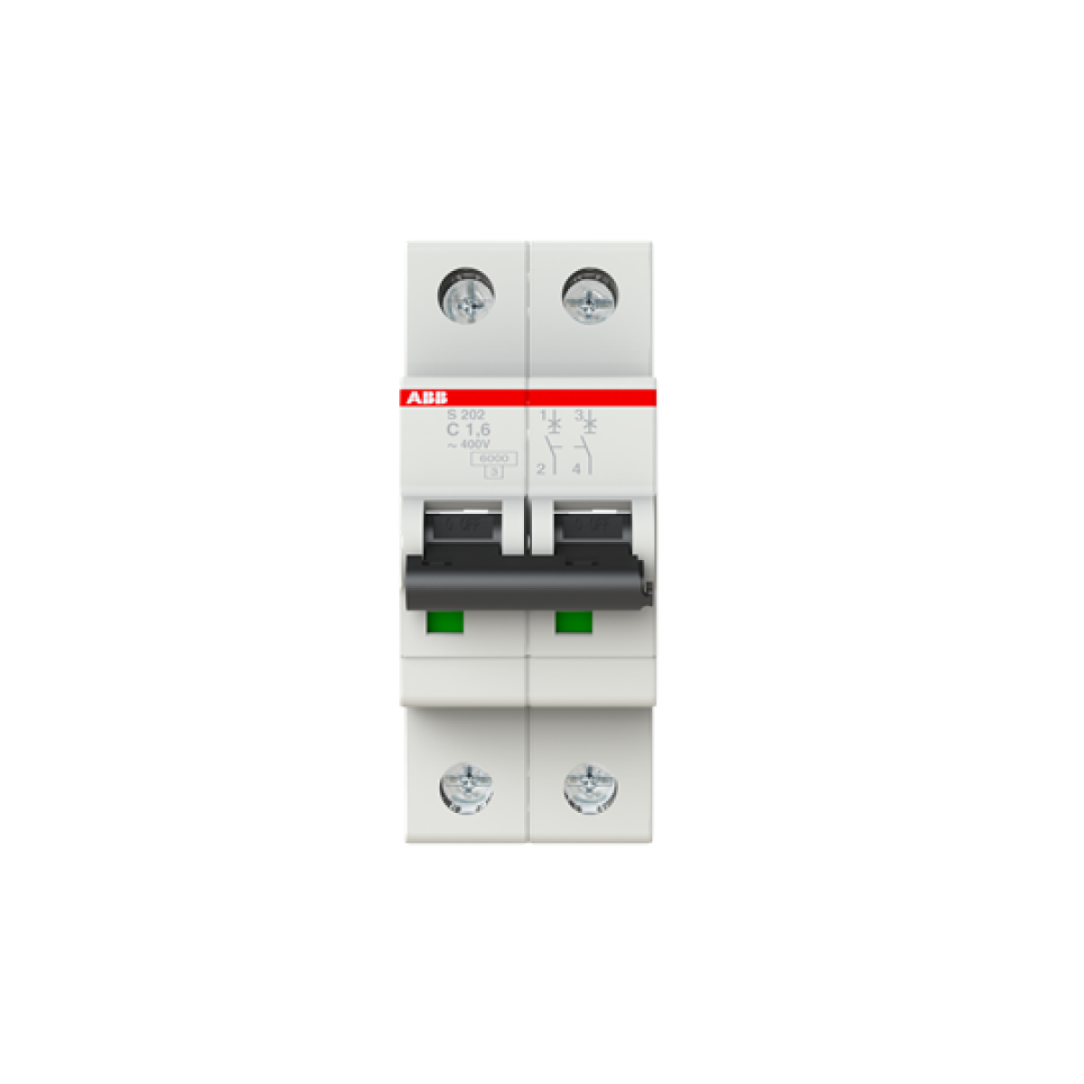 Miniature Circuit Breaker - S200 - 2P - 1.6 A - C - AC 6 kA