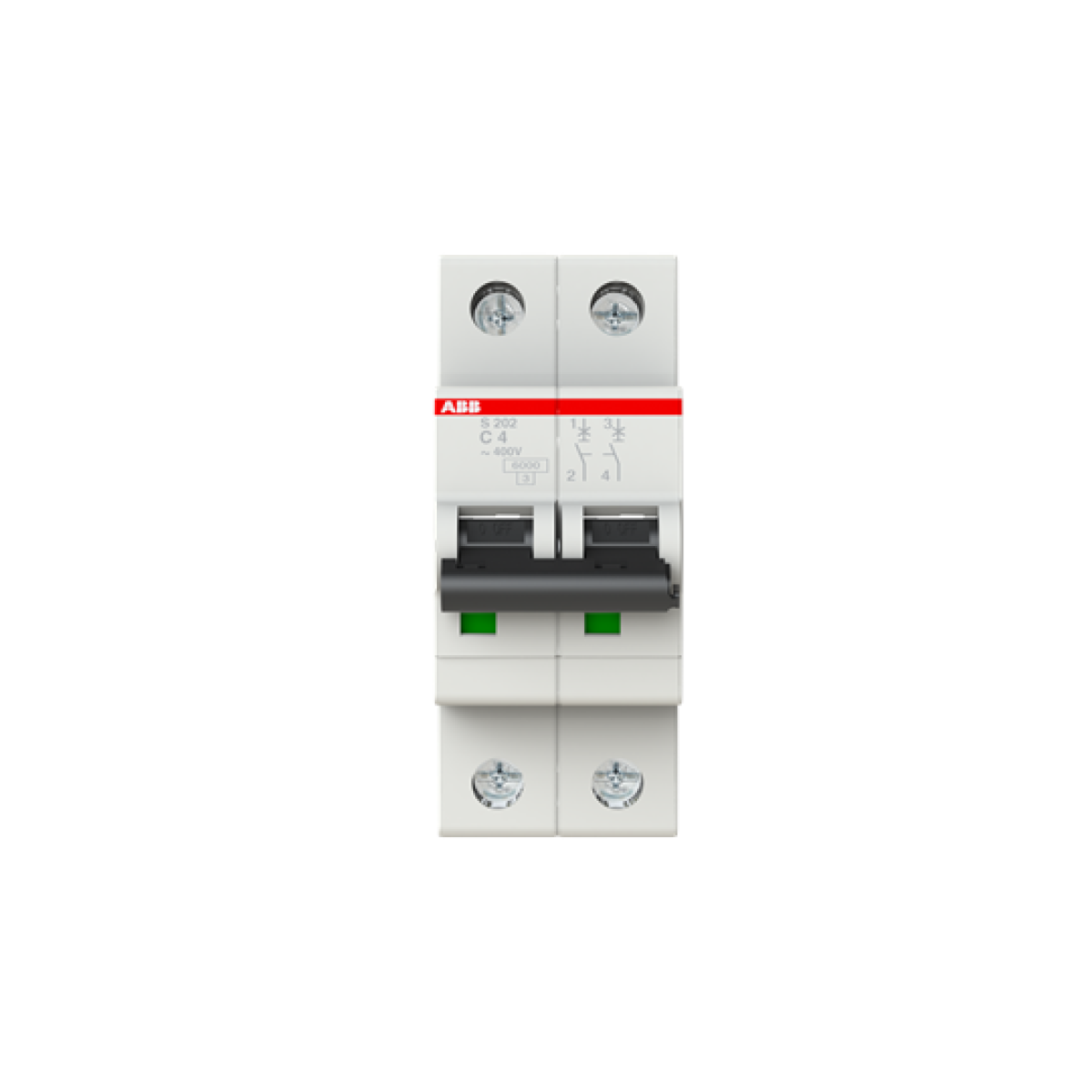 Miniature Circuit Breaker - S200 - 2P - 4 A - C - AC 6 kA