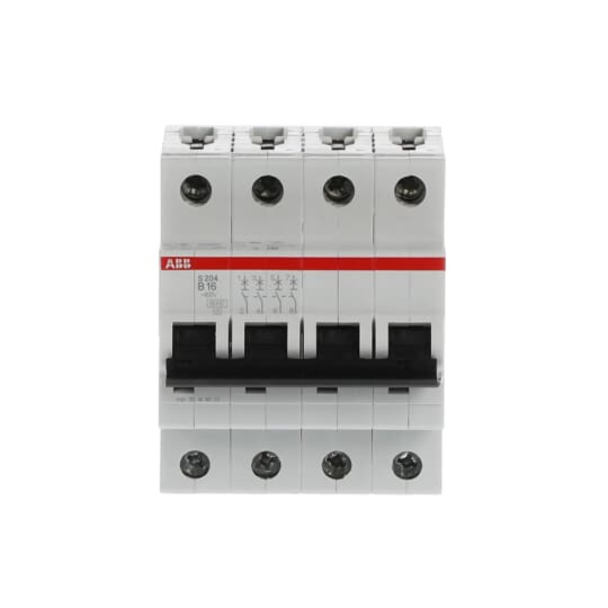 Miniature Circuit Breaker - S200 - 4P - 16 A - B - AC 6 kA