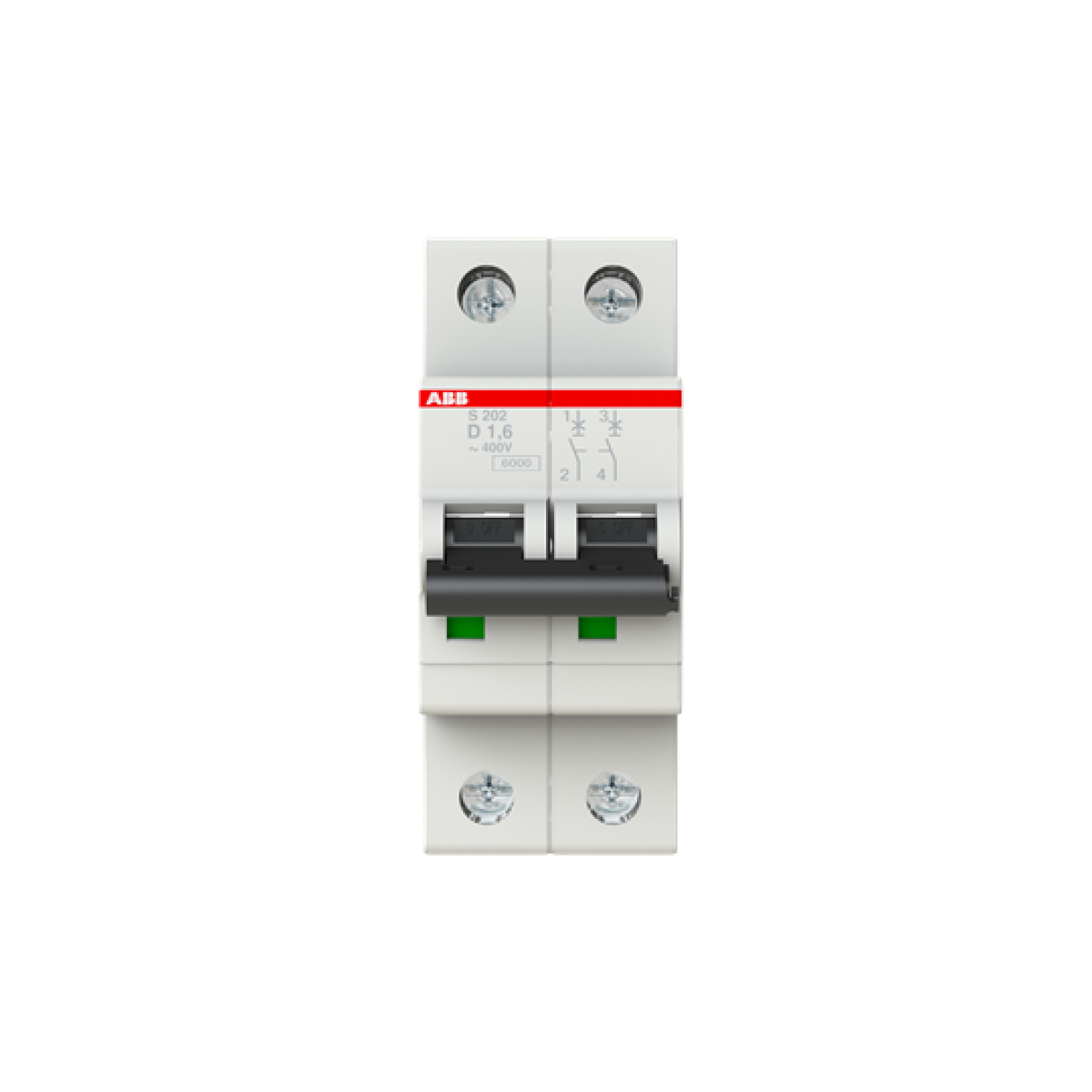 Miniature Circuit Breaker - S200 - 2P - 1.6 A - D - AC 6 kA