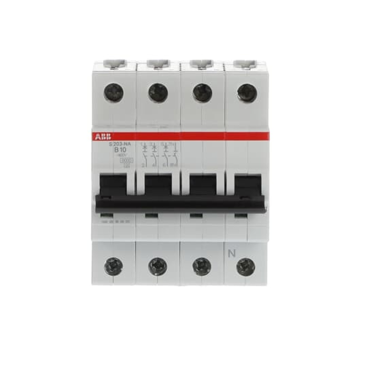 Miniature Circuit Breaker - S200 - 3PN - 10 A - B - AC 6 kA