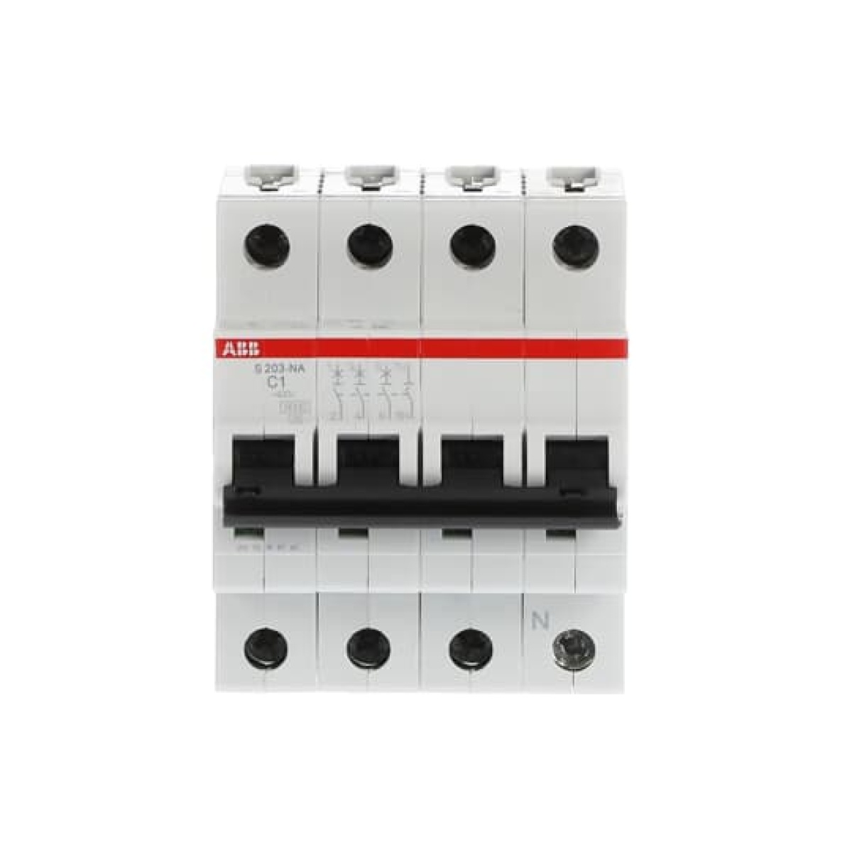 Miniature Circuit Breaker - S200 - 3PN - 1 A - C - AC 6 kA