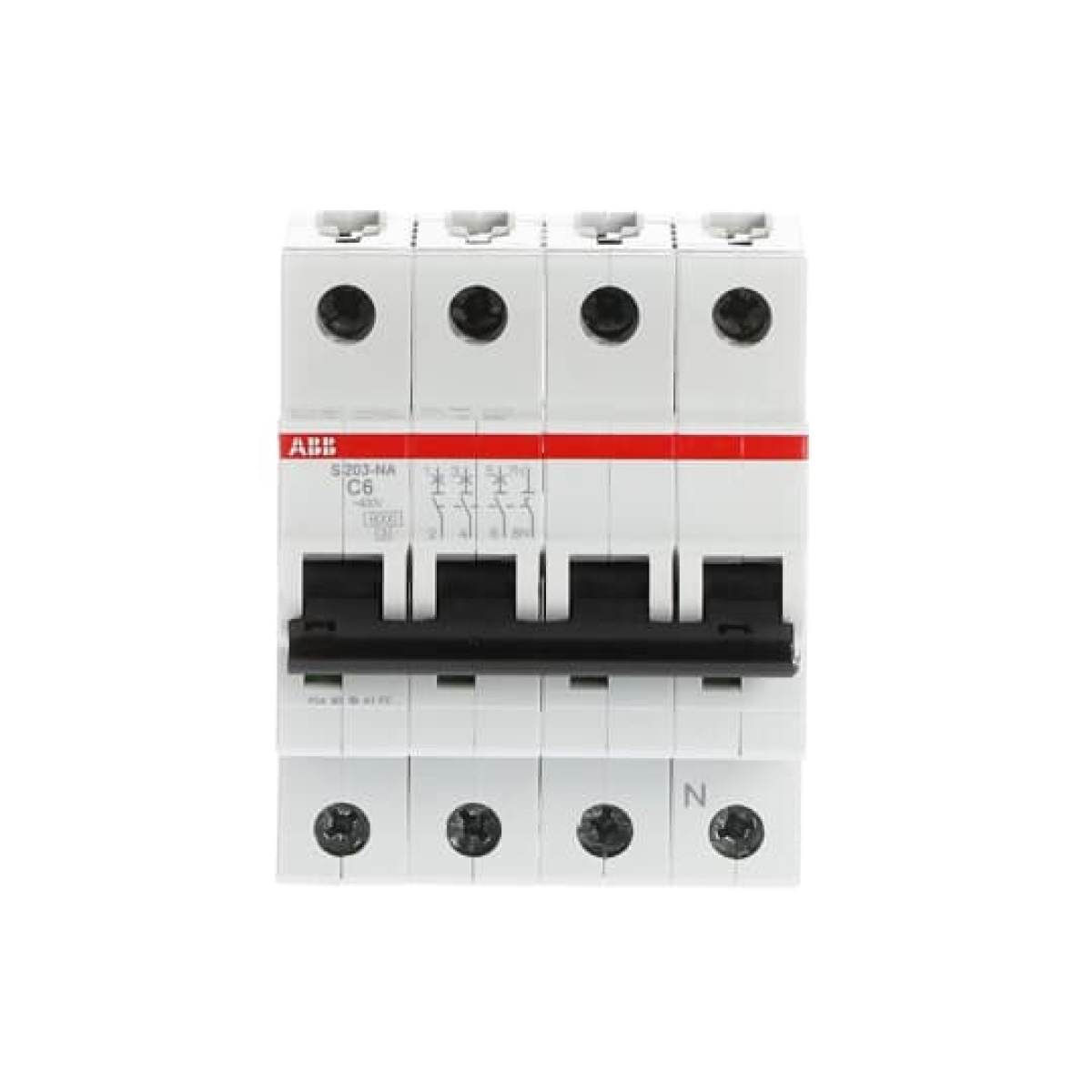 Miniature Circuit Breaker - S200 - 3PN - 6 A - C - AC 6 kA