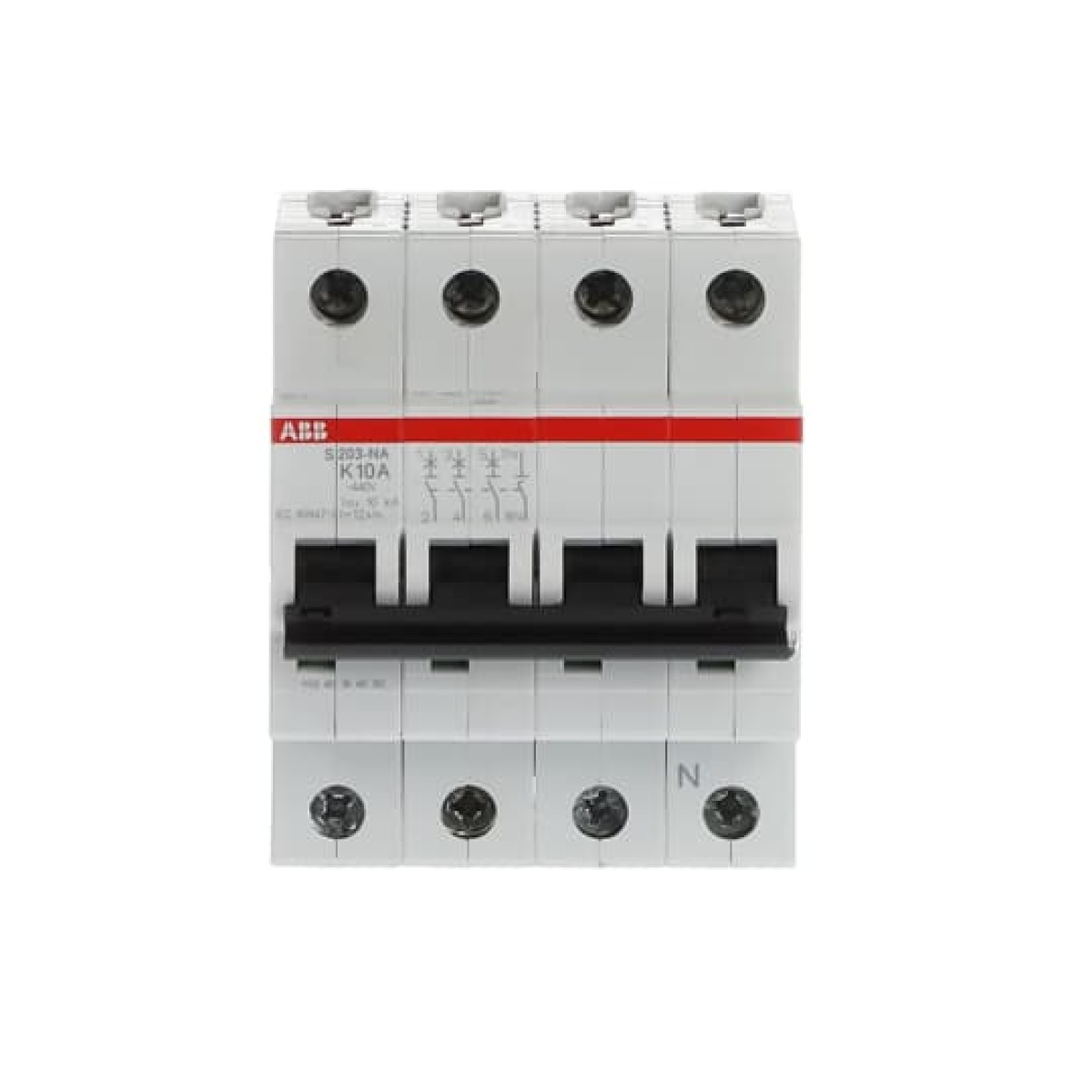 Miniature Circuit Breaker - S200 - 3PN - 10 A - K - AC 6 kA
