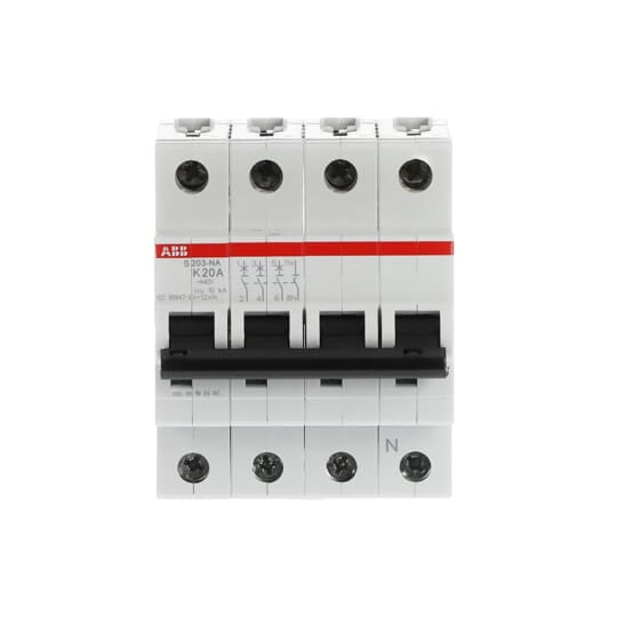 Miniature Circuit Breaker - S200 - 3PN - 20 A - K - AC 6 kA
