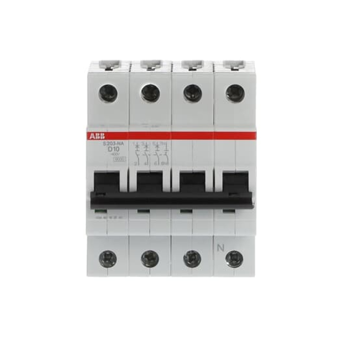 Miniature Circuit Breaker - S200 - 3PN - 10 A - D - AC 6 kA