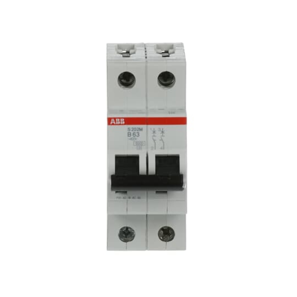 Miniature Circuit Breaker - S200M - 2P - 63 A - B - AC 10 kA