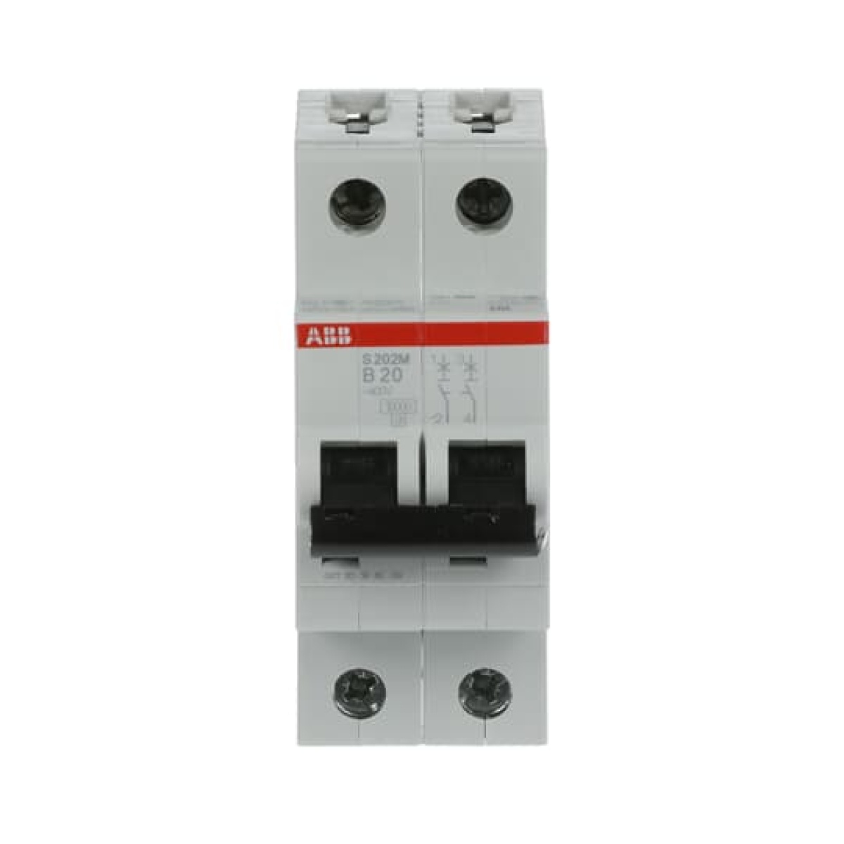 Miniature Circuit Breaker - S200M - 2P - 20 A - B - AC 10 kA
