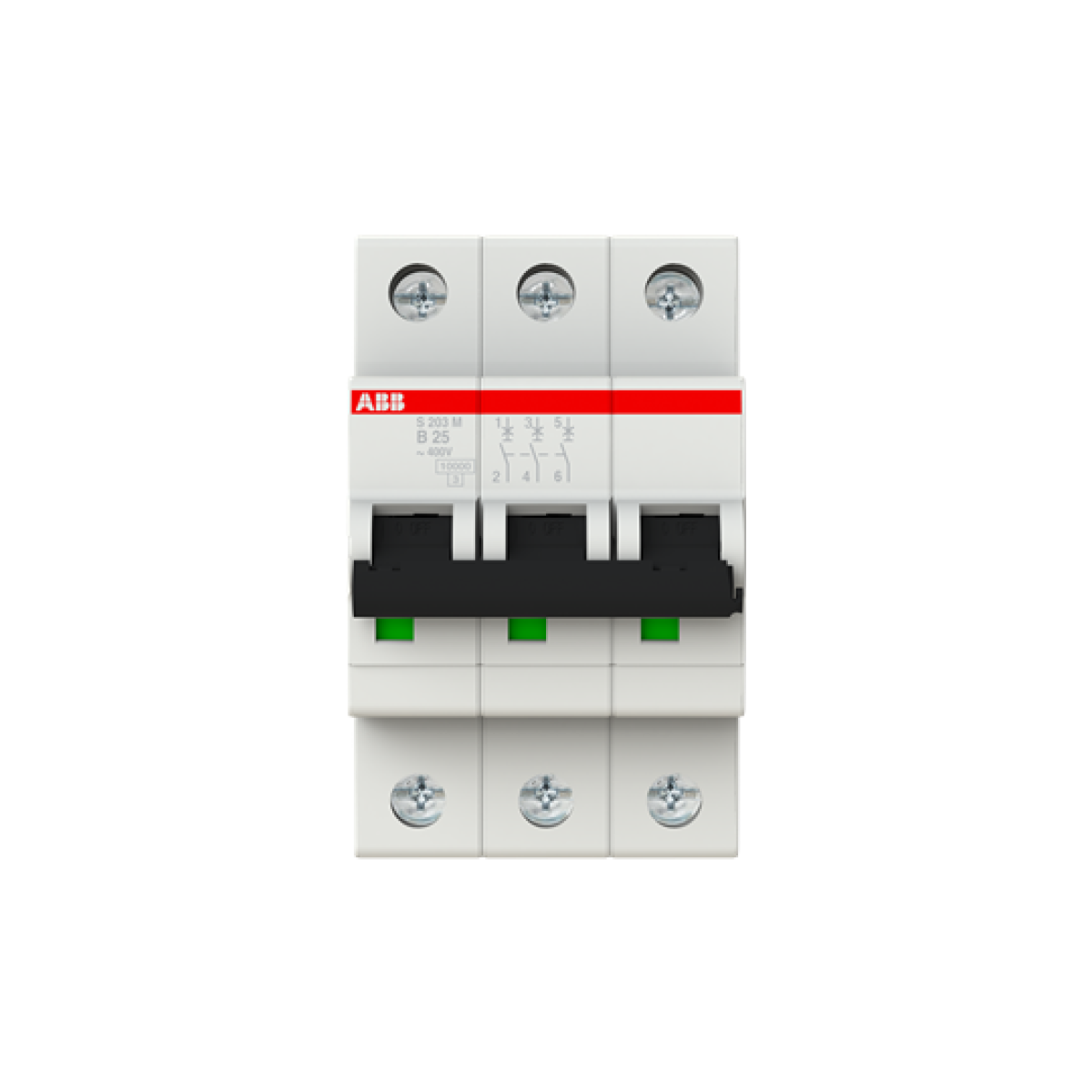 Miniature Circuit Breaker - S200M - 3P - 25 A - B - AC 10 kA