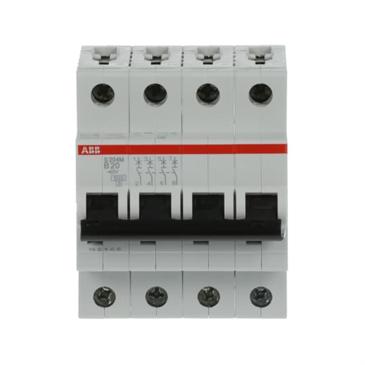Miniature Circuit Breaker - S200M - 4P - 20 A - B - AC 10 kA