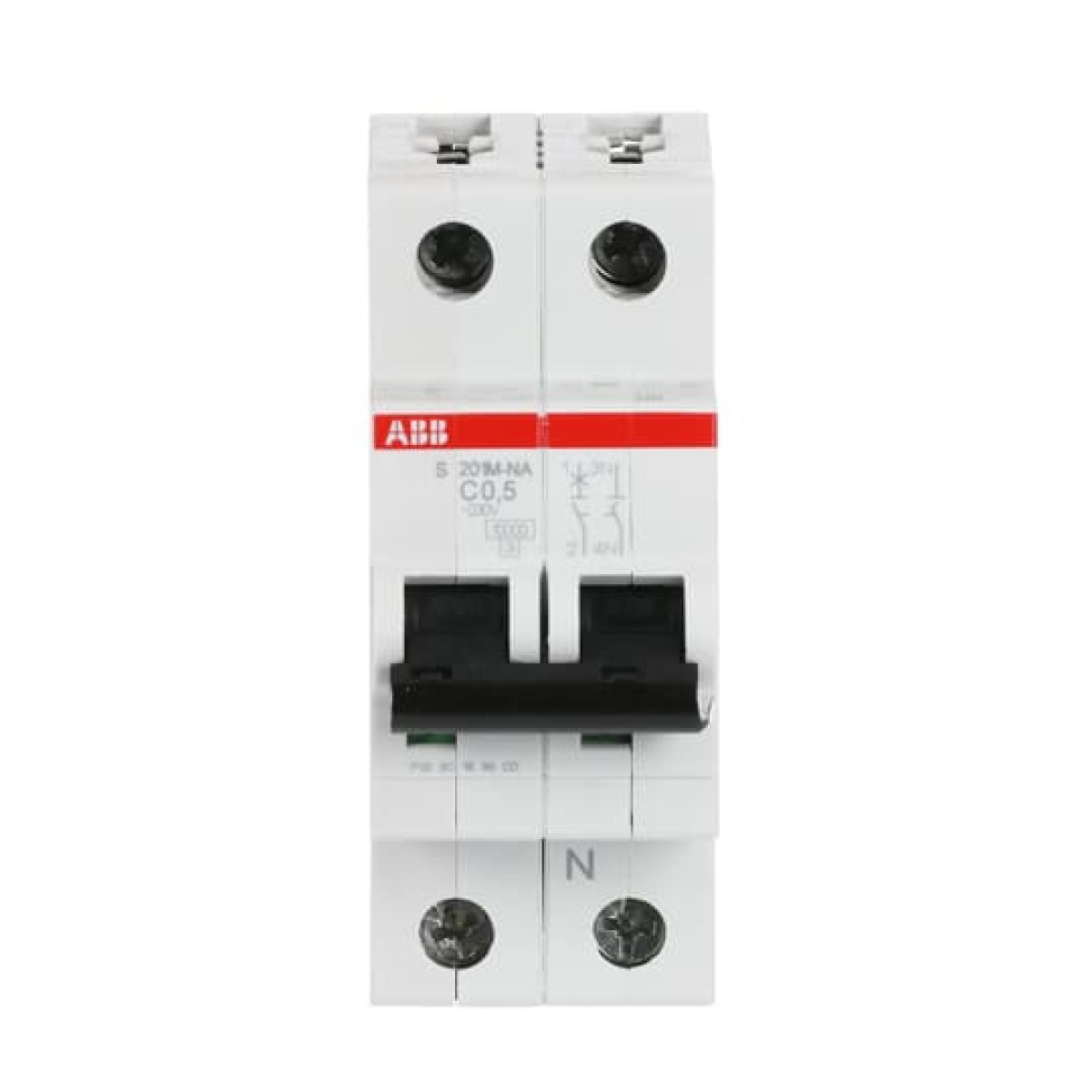 Miniature Circuit Breaker - S200M - 1PN - 0.5 A - C - AC 10 kA