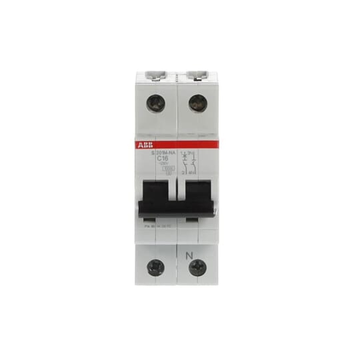 Miniature Circuit Breaker - S200M - 1PN - 16 A - C - AC 10 kA