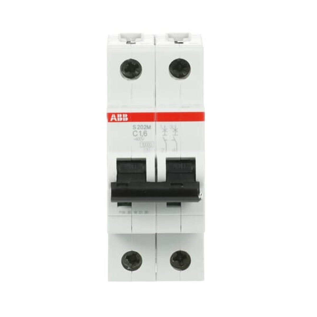 Miniature Circuit Breaker - S200M - 2P - 1.6 A - C - AC 10 kA