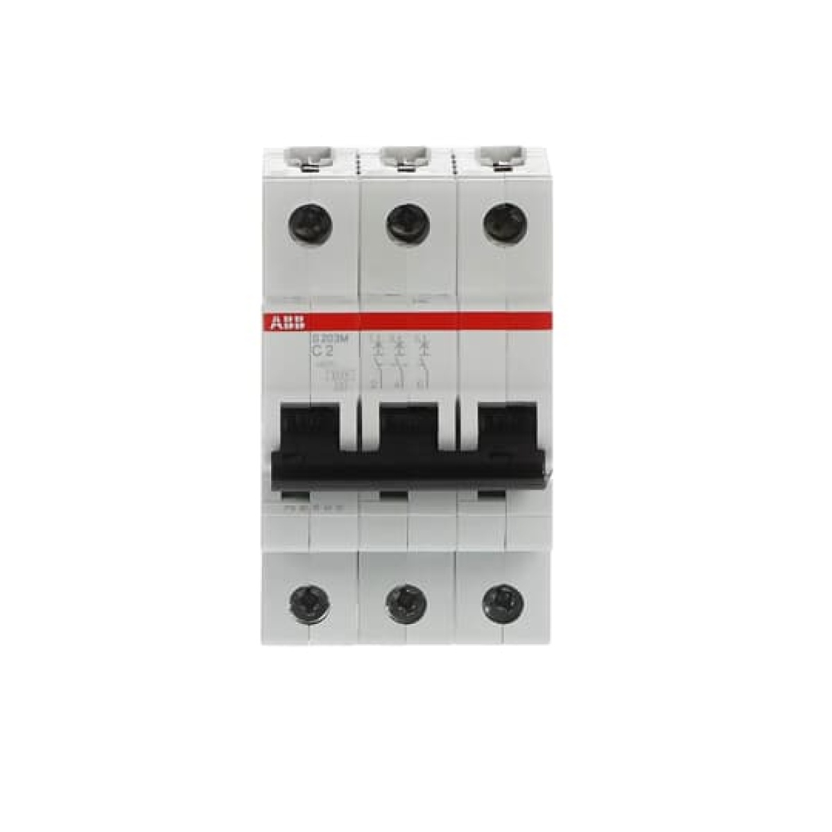 Miniature Circuit Breaker - S200M - 3P - 2 A - C - AC 10 kA