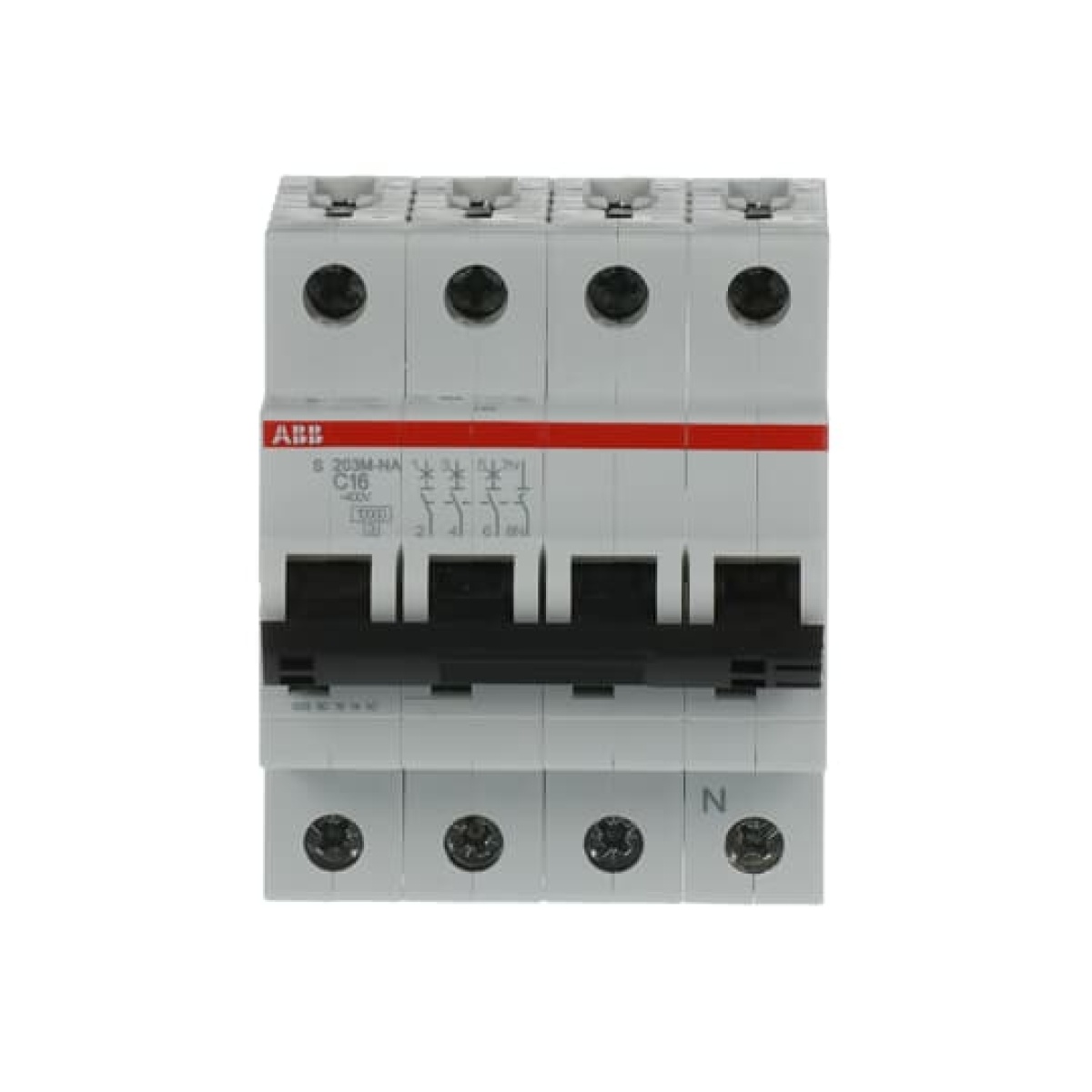 Miniature Circuit Breaker - S200M - 3PN - 16 A - C - AC 10 kA