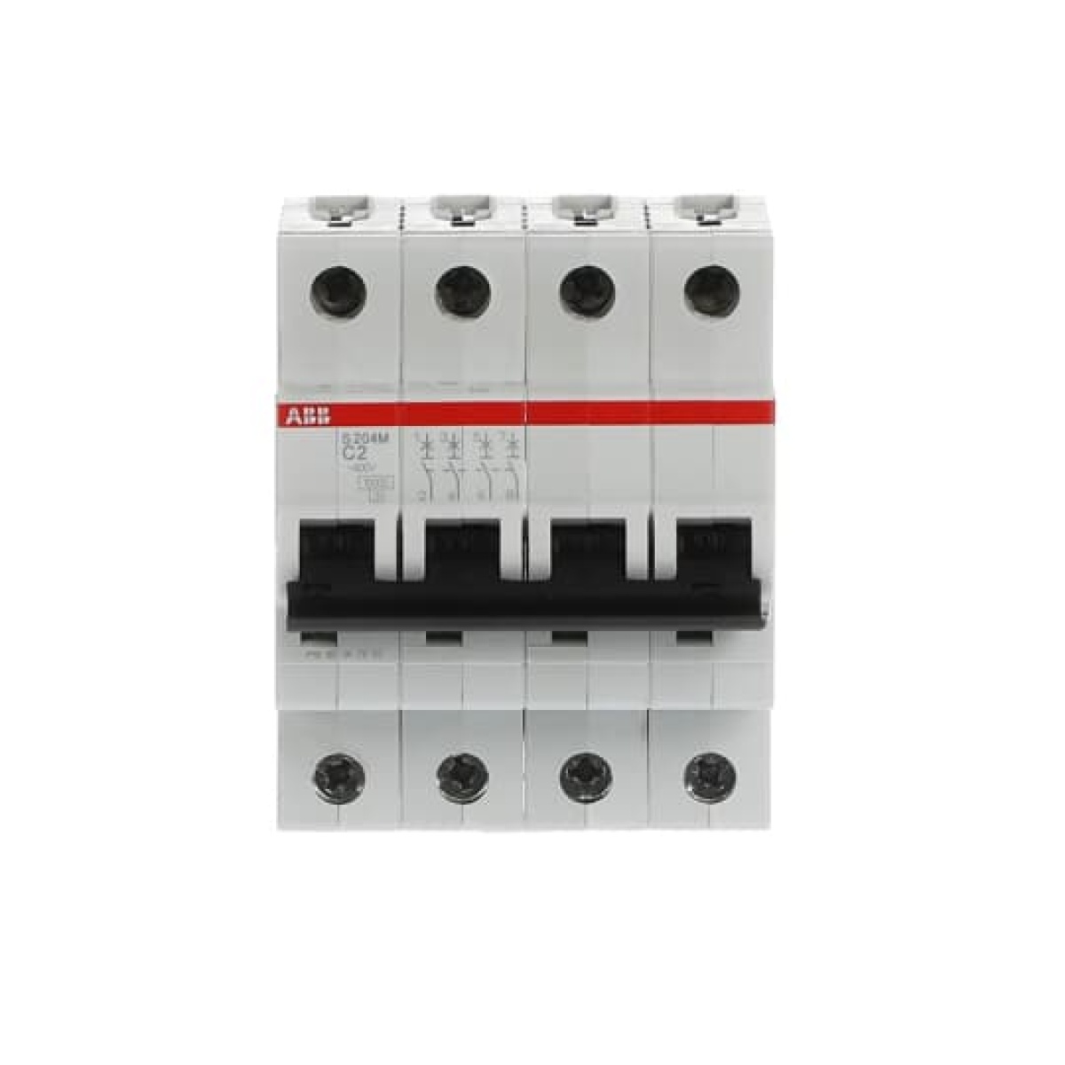 Miniature Circuit Breaker - S200M - 4P - 2 A - C - AC 10 kA