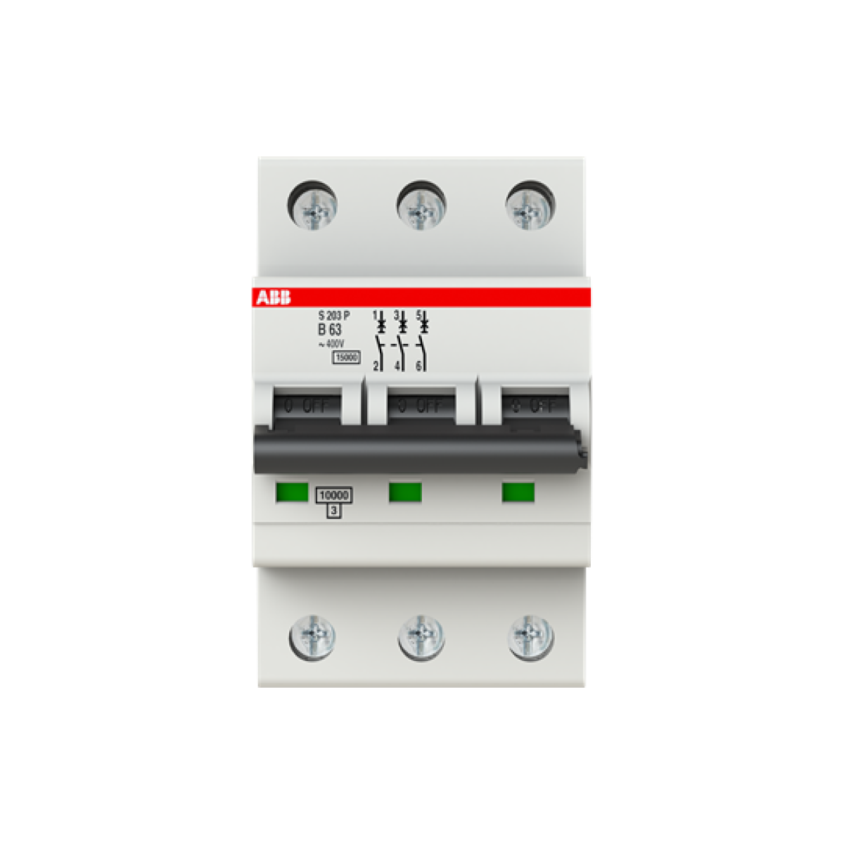 S203P-B63 Miniature Circuit Breaker - 3P - B - 63 A