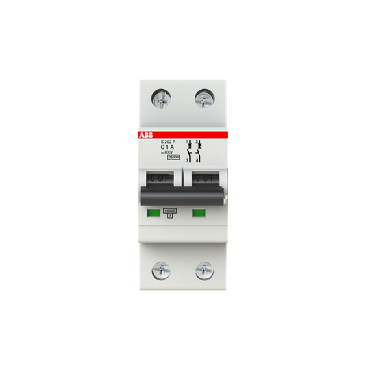 S202P-C1 Miniature Circuit Breaker - 2P - C - 1 A