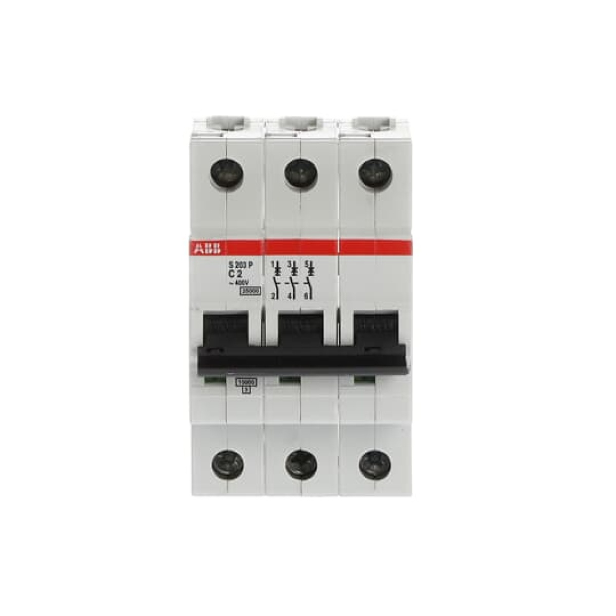 S203P-C2 Miniature Circuit Breaker - 3P - C - 2 A