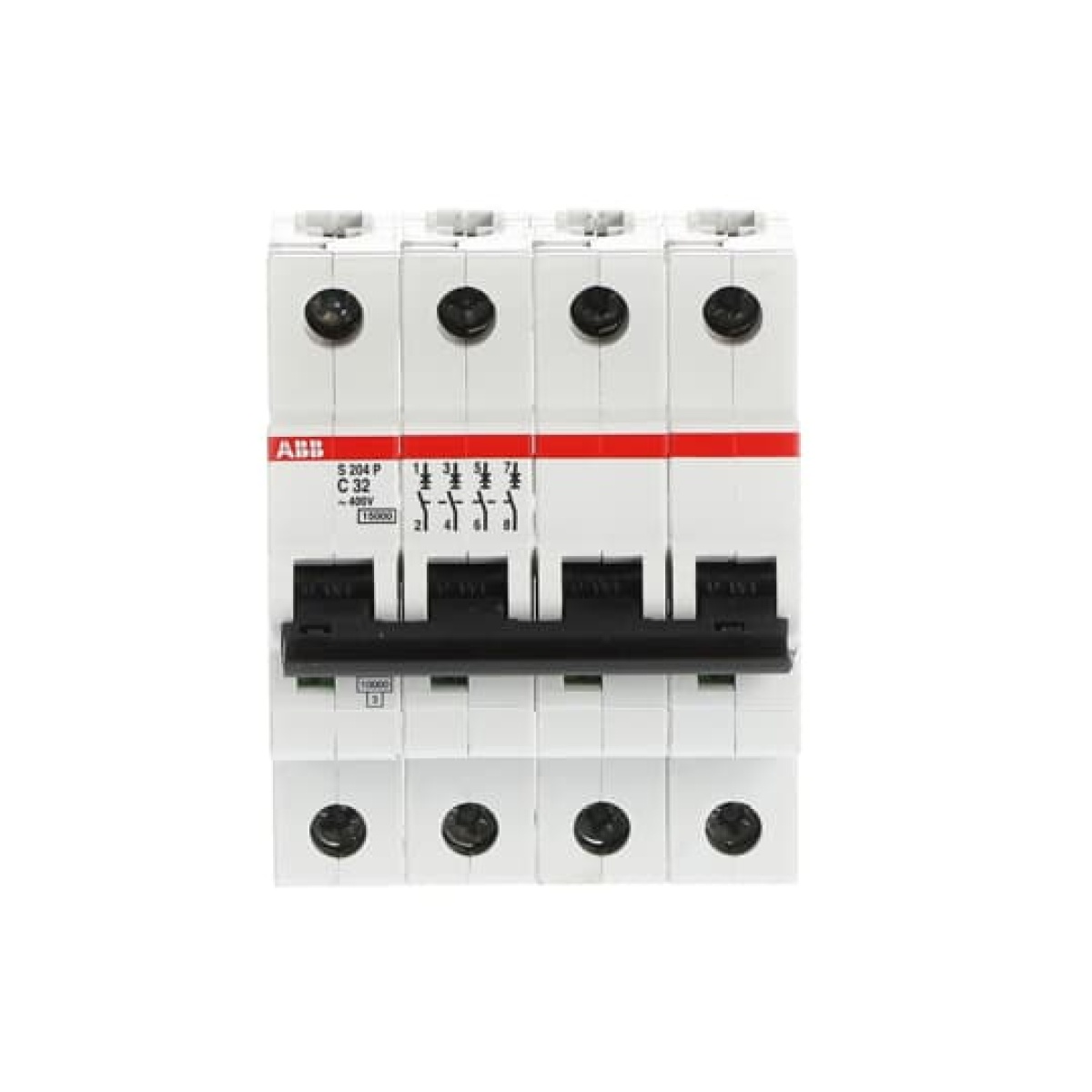 Miniature Circuit Breaker - S200P - 4P - 32 A - C - AC 15 kA