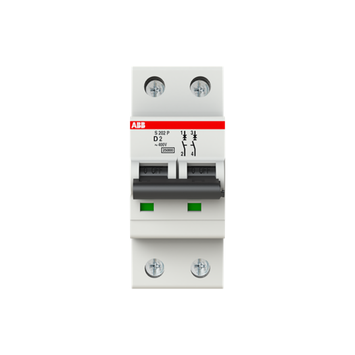 S202P-D2 Miniature Circuit Breaker - 2P - D - 2 A