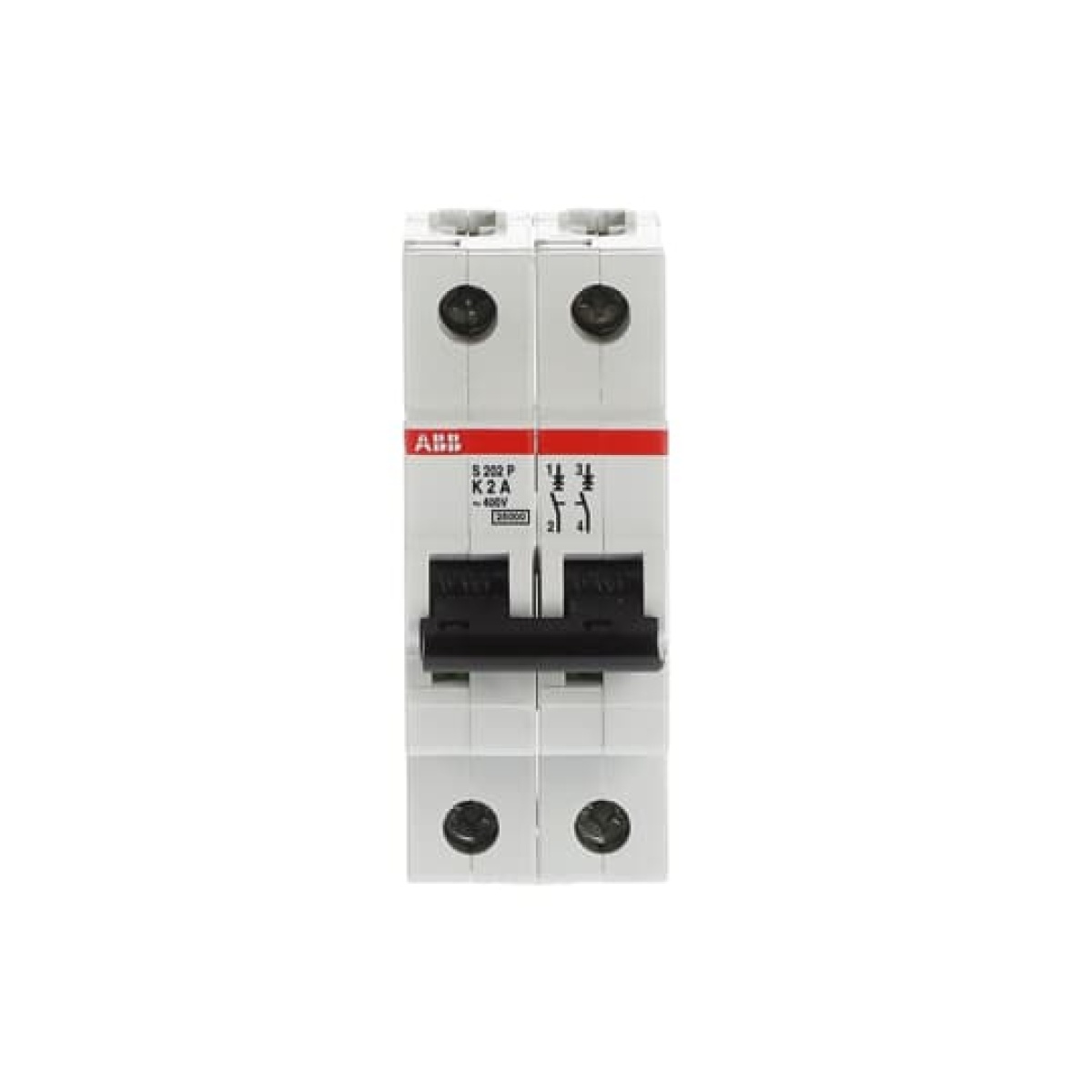 S202P-K2 Miniature Circuit Breaker - 2P - K - 2 A