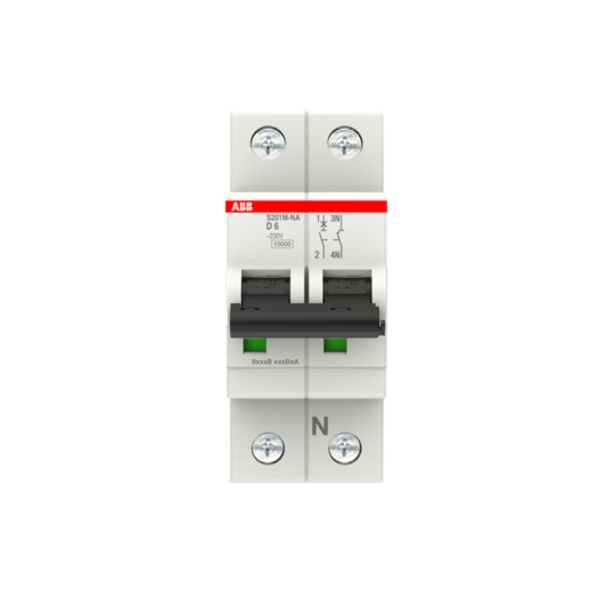 Miniature Circuit Breaker - S200M - 1PN - 6 A - D - AC 10 kA