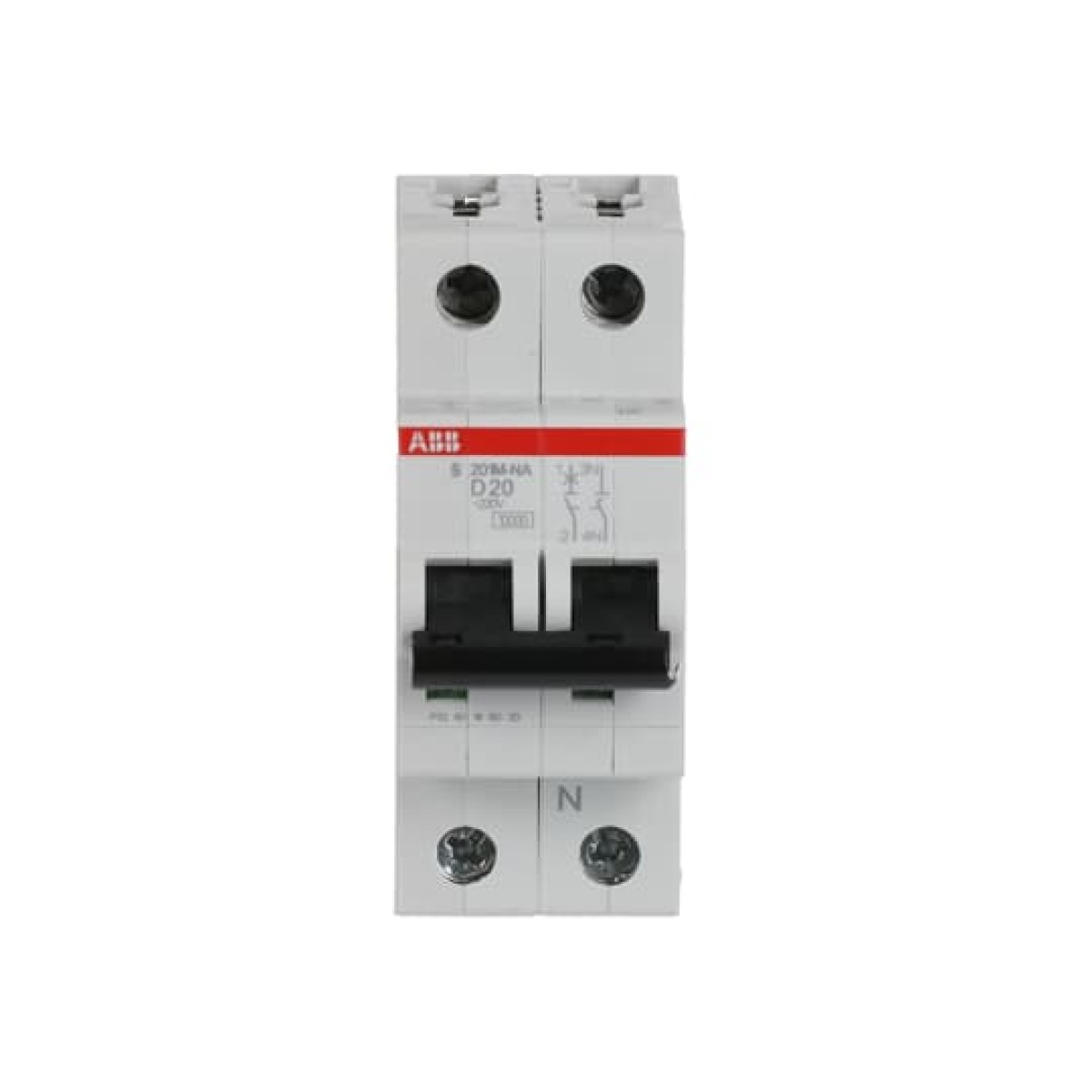 Miniature Circuit Breaker - S200M - 1PN - 20 A - D - AC 10 kA