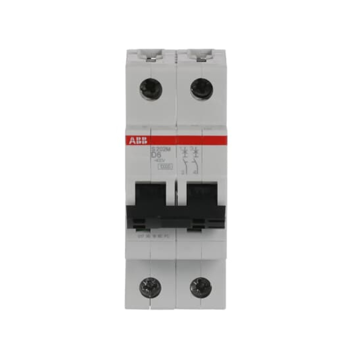 Miniature Circuit Breaker - S200M - 2P - 6 A - D - AC 10 kA