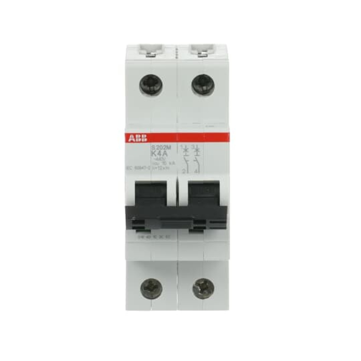 Miniature Circuit Breaker - S200M - 2P - 4 A - K - AC 10 kA