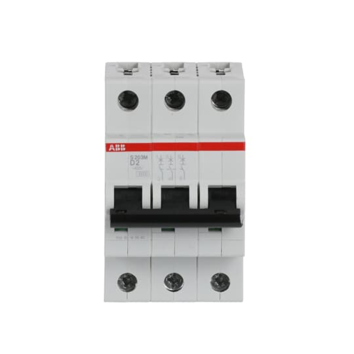 Miniature Circuit Breaker - S200M - 3P - 2 A - D - AC 10 kA