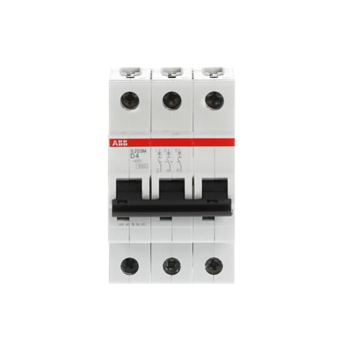 Miniature Circuit Breaker - S200M - 3P - 4 A - D - AC 10 kA