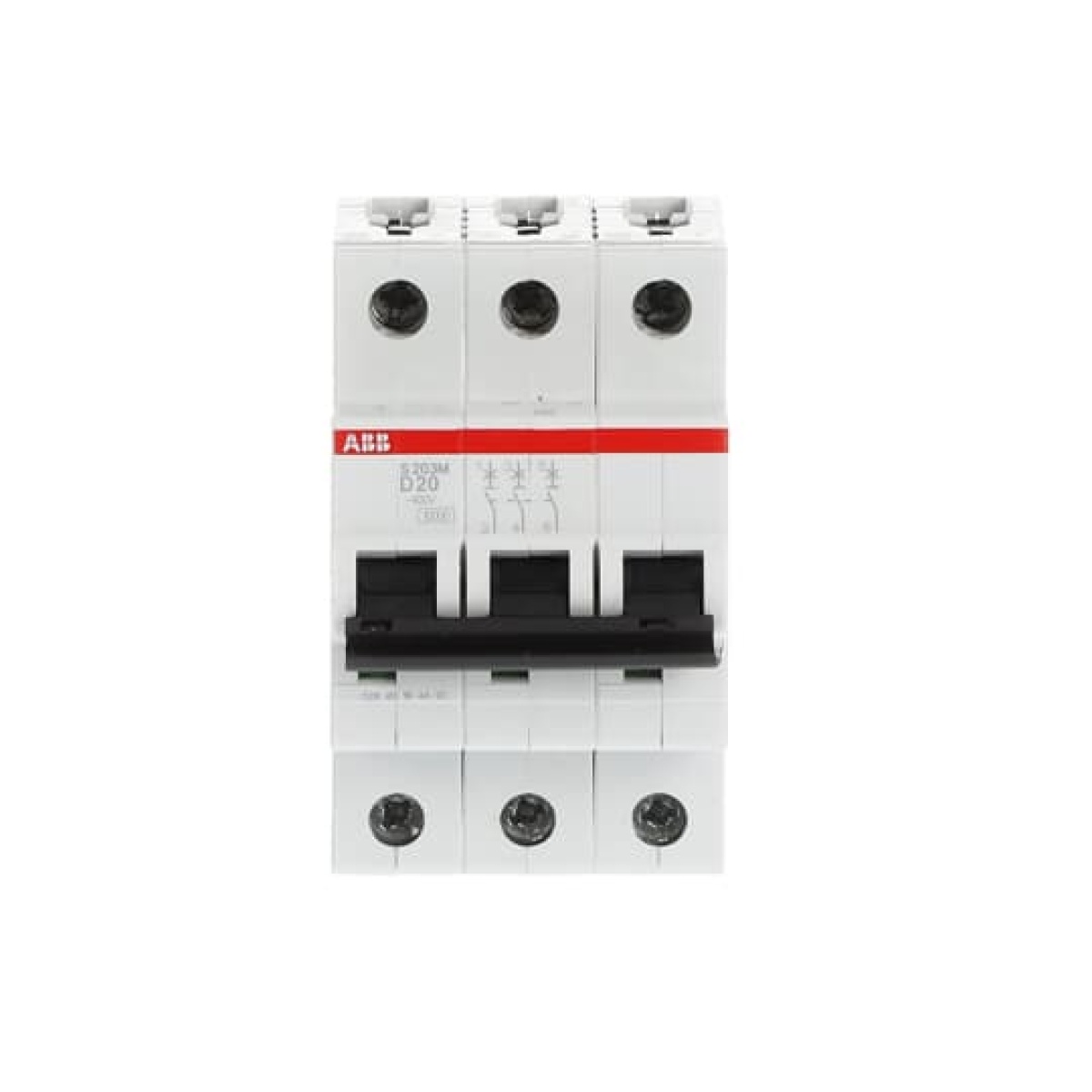 Miniature Circuit Breaker - S200M - 3P - 20 A - D - AC 10 kA