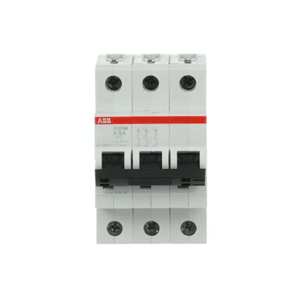 Miniature Circuit Breaker - S200M - 3P - 8 A - K - AC 10 kA